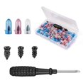thumbnail image 1 of Pack of 84 Tire Repair Kit, Self-Service Tire Repair Plugs with Screwdriver for Tire Puncture Repair, 3 Size Screw in Tire Plugs Flat Tire Repair Kit for Most Cars, 1 of 7