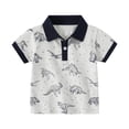 thumbnail image 1 of Toddler Boys T-Shirts Summer Solid Short Sleeve Cute Cartoon Print Button Tee Blouse Spring Shirts For Boy 3-4T, 1 of 5