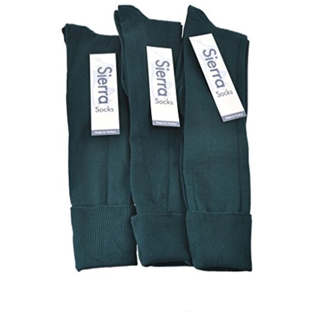 Sierra Socks Girls' School Uniform Opaque Nylon Knee High 3 Pair Pack Socks (Large , Dark Hunter)