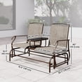 thumbnail image 3 of Outsunny Banc à Bascule d'Extérieur avec Table Chaise à Glissière pour 2 Couleur Lin, 3 of 10