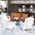 thumbnail image 4 of Gymax Lot de 4 Chaises Adirondack Pliantes pour Patio, Résistantes aux Intempéries, avec Porte-Gobelet, Cour, Blanc, 4 of 4