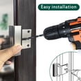 thumbnail image 4 of Stanz (TM) 2PCS Silver Color Home Security Door Lock, 2 Pack Childproof Door Reinforcement Lock with 3" Screws for Inward Swinging Door, Upgraded Night Lock to Defend Your Home, 4 of 7