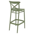 thumbnail image 3 of Compamia Cross Tabouret de Bar Contemporain en Résine pour Intérieur et Extérieur - Ensemble de 1, Vert Olive, 3 of 7