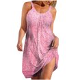 thumbnail image 2 of Ovzne Robes d'Été pour Femmes Robe Femme Printemps et Été Vacances Boutonnée Col en V à Bretelles Robe Haut Robe de Vacances Imprimée Liquidation, 2 of 7