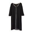 thumbnail image 1 of Amzcrzy Chemise de Nuit Grande Taille pour Femmes Manches Courtes Chemises de Nuit en Dentelle Robe de Nuit Boutonnée Robe de Pyjama Décontractée m-4TG, 1 of 4