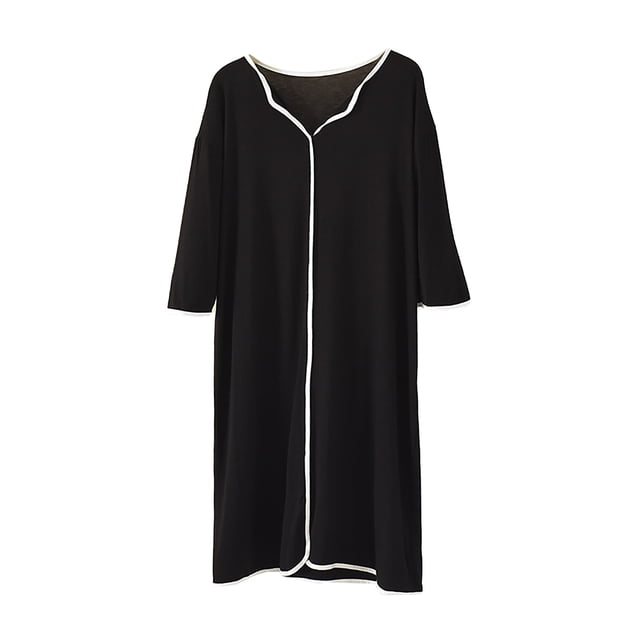 Amzcrzy Chemise de Nuit Grande Taille pour Femmes Manches Courtes Chemises de Nuit en Dentelle Robe de Nuit Boutonnée Robe de Pyjama Décontractée m-4TG