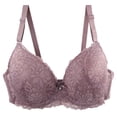 thumbnail image 1 of Yanlir Women's Push Up Lace Bra Front Closure Bras Posture Full Coverage Comfortable Breathable Underwire Unlined Back Support Plunge Seamless Bra(Pink,M), 1 of 3