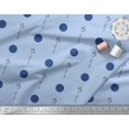 thumbnail image 2 of Soimoi Blue Georgette Viscose Fabric Dots & Leaves Decor Fabric Printed Yard 44 Inch Wide, 2 of 3