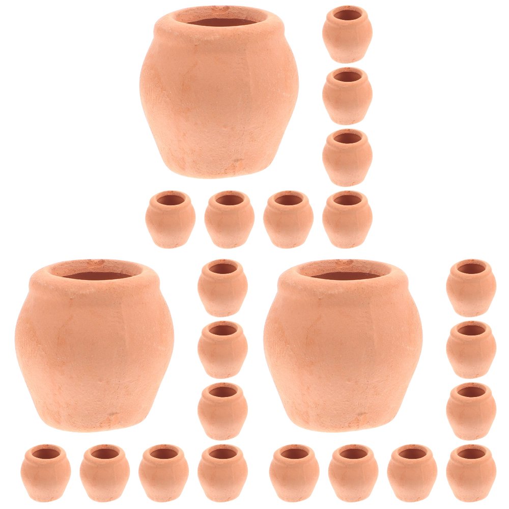 AMERTEER 24 pcs  Mini Clay Planter Pots Small Ceramic Succulents Planter Pots Mini Ceramic Plant Pot