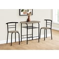 thumbnail image 1 of Monarch Specialties Dining Table Set, 3pcs Set, Small, 32" L, Kitchen, Metal, Laminate, Brown, Black, Contemporary, Modern, 1 of 6