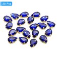 thumbnail image 3 of Unique Bargains 20Pack Teardrop Sew on Rhinestone - 10x7mm Glass Teardrop Crystal Rhinestones in Gold Prong Setting (Sapphire Blue), 3 of 7