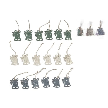Couleur D'Ornement En Forme De Cloche En Bois 6Pk - Ensemble De 6