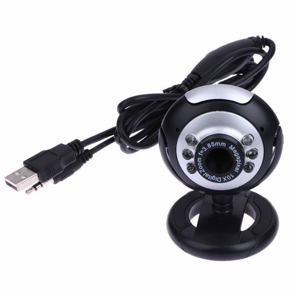 6 - LED USB Webcam with Built - in Mic for Laptops and Desktops