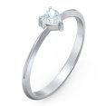 thumbnail image 3 of Heart Birthstone Ring - Aquamarine (March), 3 of 6