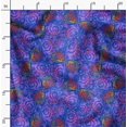 thumbnail image 2 of Soimoi Blue Velvet Fabric Shells Ocean Print Fabric by the Yard 58 Inch Wide, 2 of 6