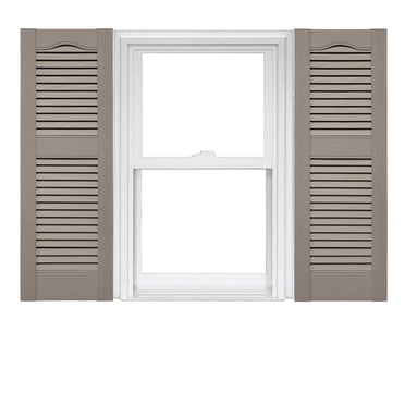 Mid America Open Louver Vinyl Shutters (1 Pair) - 14.5 x 31 008 Clay