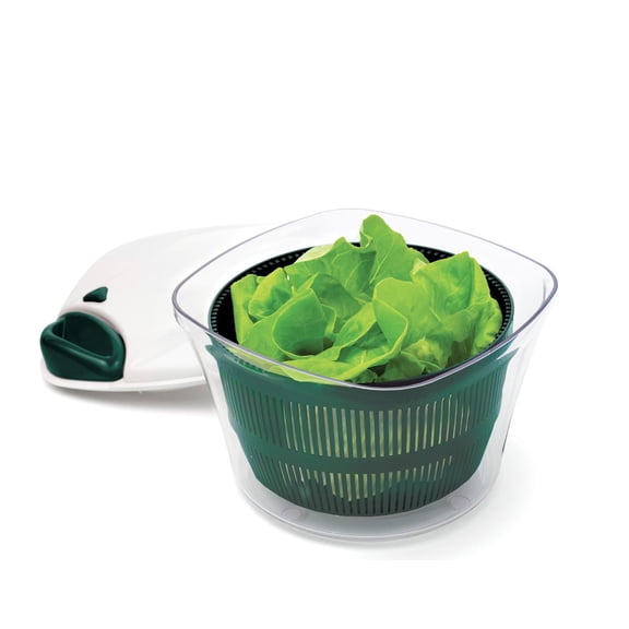 Starfrit Essoreuse à Salade, Capacité 5L, Poignée Rétractable, Bouton de Frein Rapide, Pieds Antidérapants, Bol pour Mélanger et Servir, Lave-Vaisselle