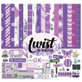 thumbnail image 1 of Inkdotpot Twist In Basics Collection Papier de Scrapbooking Double Face, Trousse de Papier Cartonné 12"x12 Pouces Paquet de Papier pour Fabrication de Cartes avec Feuille d'Autocollants - 16 Pages - Lavande et Lilas, 1 of 4