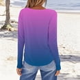 thumbnail image 4 of SROBPTY Longues Chandails à Manches pour Femmes, T-Shirt à Manches Longues à Col Rond avec Imprimé Automnal pour Femmes, Violet, TG, 4 of 5