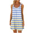 thumbnail image 2 of Ovzne Robes pour Femmes 2025 Robe pour Femme Mode Robe Décontractée Imprimée Sans Manches Grande Taille Robe Maxi Liquidation, 2 of 5