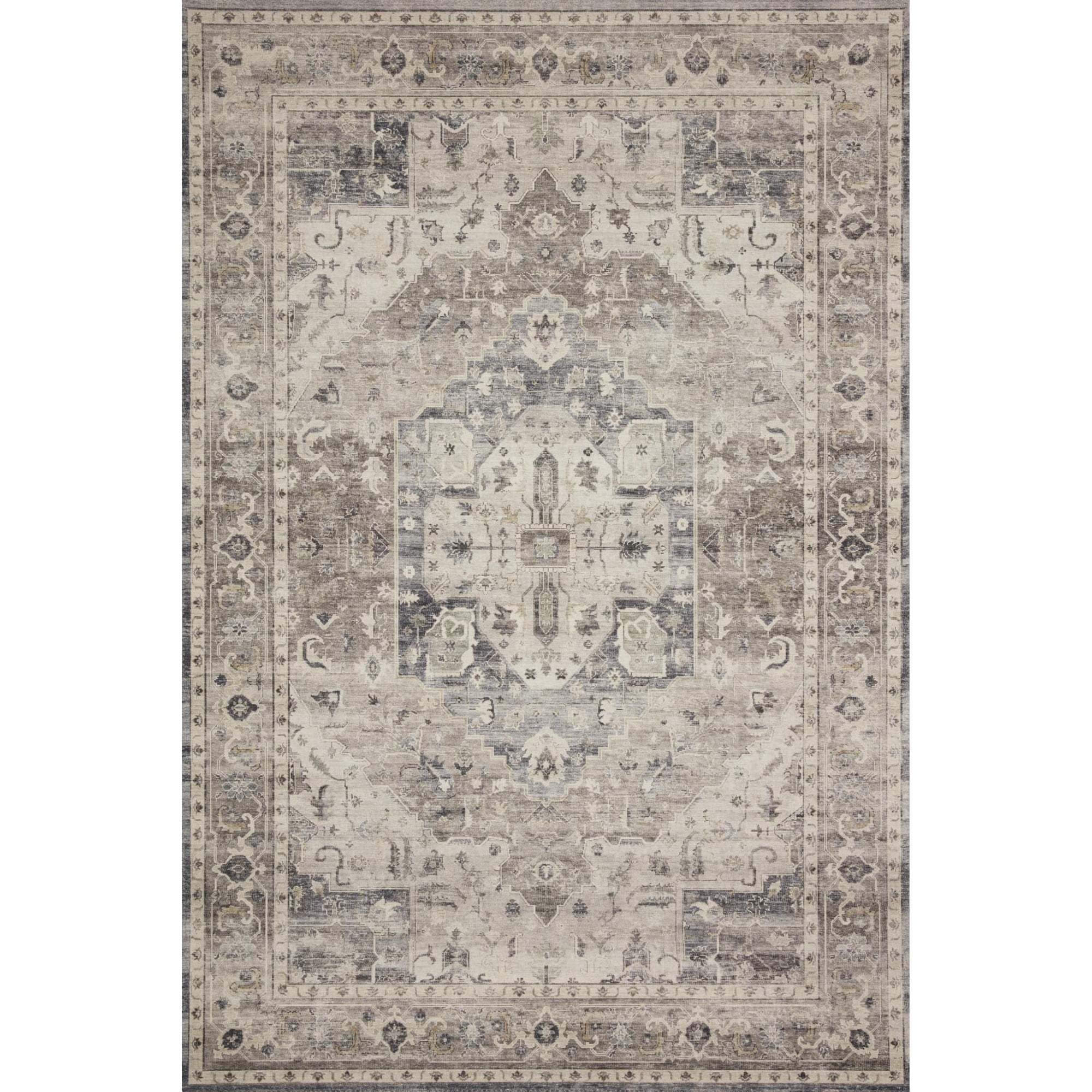 Loloi II Loloi II Hathaway Grey/Brown/Ivory 5'-0" x 7'-6" Area Rug, Steel / Ivory