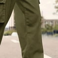 thumbnail image 4 of WRKEKC Casual Pants for Men Spring Fall Trendy Solid Color Drawstring Elastic Waist Long Pants for Daily Casual Gym Outings Dynamic Wear, 4 of 6