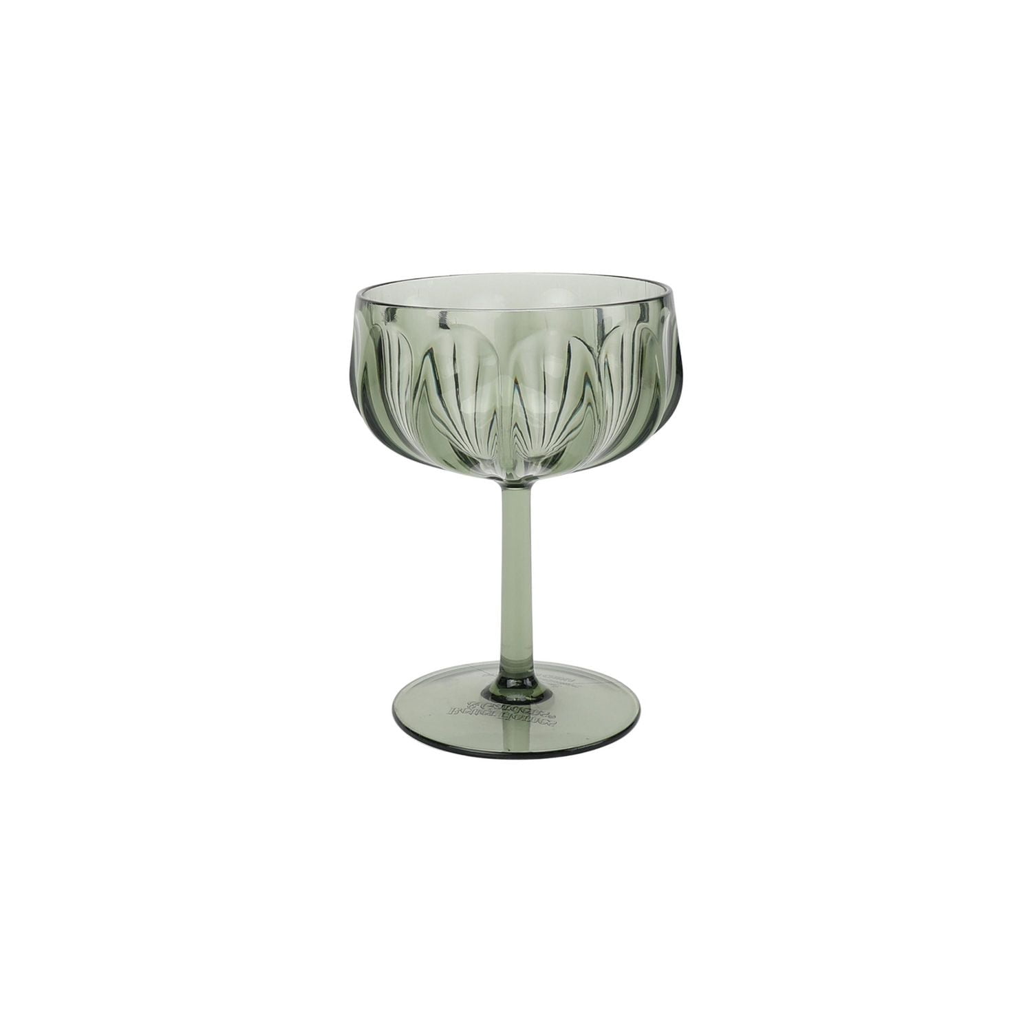 Better Homes & Gardens Tritan Plastic Coupe Glass Green Set, 13.5oz 4pc