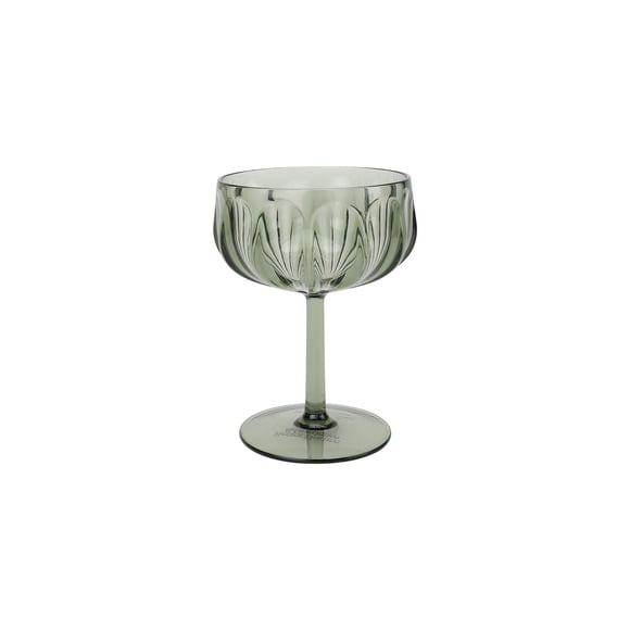 Better Homes & Gardens Tritan Plastic Coupe Glass Green Set, 13.5oz 4pc