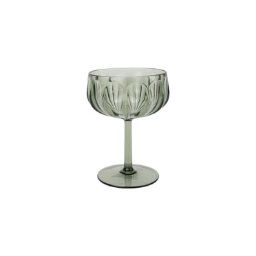 Better Homes & Gardens Tritan Plastic Coupe Glass Green Set, 13.5oz 4pc