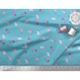 thumbnail image 2 of Soimoi Blue Rayon Fabric Anchor Hook & Small Country Flag Print Fabric by Yard 56 Inch Wide, 2 of 3