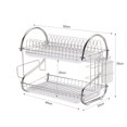 thumbnail image 2 of Zootealy Dish Drying Rack 2 Tier Dish Rack Steel with Removable Drain Board Storage Rack for Dish Drainer Utensil Holder Cutting Board Holder for Kitchen Countertop Organizer Storage, 2 of 8