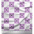 thumbnail image 1 of Soimoi Purple polyester Crepe Fabric Geometric & Floral Block Decor Fabric Printed Yard 52 Inch Wide, 1 of 3