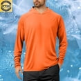 thumbnail image 2 of Men's UPF50+ Sun Protection Shirts with Hood, Quick Dry Long Sleeve Hooded Rash Guard, Athletic Running Workout Fishing Cooling Shirts, 2 of 5