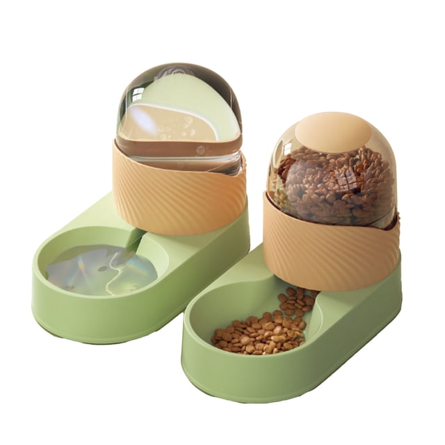 Automatic Dog Cat Feeder And Water Dispenser Set,Auto Gravity Food Feeder And Waterer Set Pet Food Dispenser Waterer For Small Medium Dog Puppy Kitten
