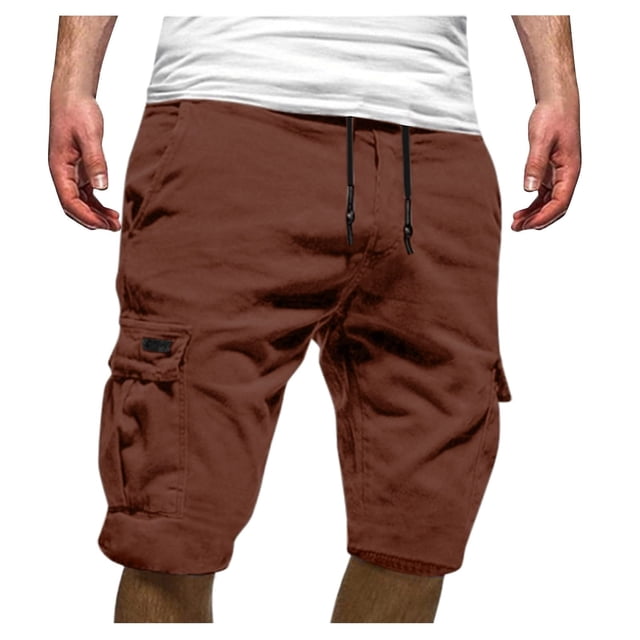 Mens Plus Size Cargo Shorts Multi-Pockets Relaxed Summer Beach Shorts Pants