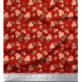 thumbnail image 1 of Soimoi Poly Georgette Fabric Leaves & Flower Floral Fabric Prints By Yard 42 Inch Wide, 1 of 3