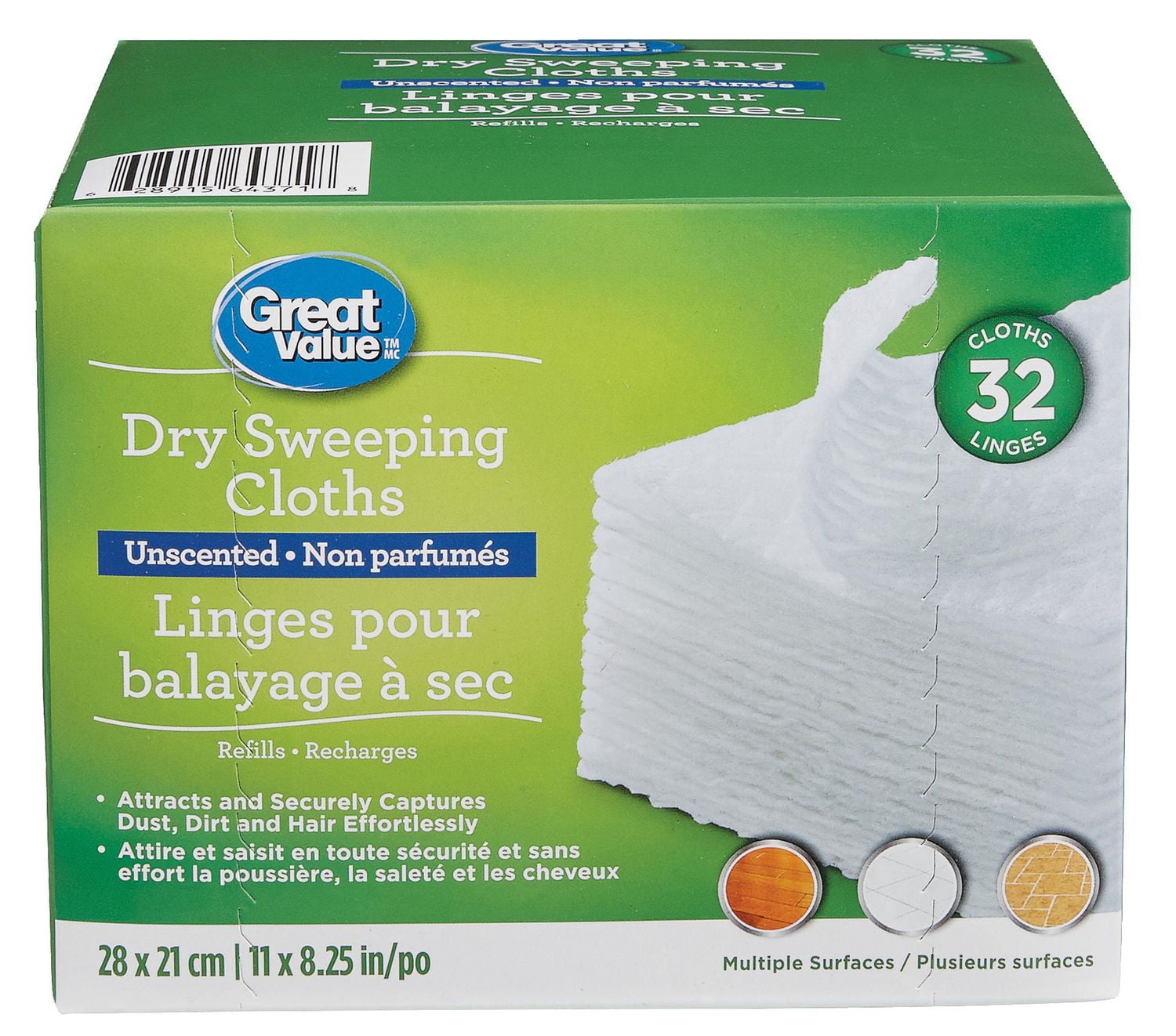 Great Value Unscented Dry Sweeping Cloths