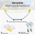 thumbnail image 2 of EastPoint Easy Setup Badminton Set - 5 ft Net, 4 Rackets, 2 Shuttlecocks - Quick Setup Net for Backyard Games - Steel Shaft Badminton Rackets for Family Games - Durable Shuttlecoc, 2 of 9