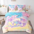 thumbnail image 1 of YST Unicorn Girls Bedding Set 7-Piece Pink Rainbow Unicorn Comforter Set, Full Size, 1 of 5