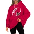 thumbnail image 5 of Dagegui Chandails à Capuche pour Femmes, Graphiques Tendance, Manches Longues, Chandails à Capuche en Molleton Mince, Hauts à Enfiler, Vêtements d'Automne et d'Hiver, Rouge, TTG, 5 of 5