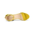 thumbnail image 4 of BLISSFUL STEP Women's Shoes Ankle Strap Block Heel Buckle Open Toe Sandals Yellow 9, 4 of 7