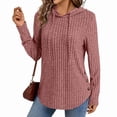 thumbnail image 2 of Chandails à Capuchon pour Femmes, Chandails Molletonnés Surdimensionnés, Chemises à Manches Longues, Chandails, Pulls d'Automne, Hauts, Rose, TG, 2 of 6