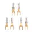 thumbnail image 3 of Speaker Wire Connector  Banana Connector  Banana Plug Connector  Banana Plug Spade  Banana Adapter Spade 6 Pcs Gold Plated 4mm Banana U Fork Y Spade Plug Speaker Wire Connector, 3 of 8