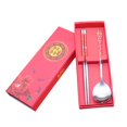 thumbnail image 2 of 2Pcs Portable Metal Tableware Outdoor Picnic Camping Cutlery Chopsticks Spoon, 2 of 9