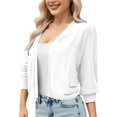 thumbnail image 2 of Erwazi Cardigans Courts pour Femmes Manches 3/4 Automne Tendance Ouvert Léger Cardigans Courts, 2 of 7