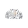 thumbnail image 1 of RYLOS Men's Rings 14K White Gold Rings Classic Designer Style 9X7MM Oval Gemstone & Diamond Ring Opal October Birthstone Rings For Men Size 10, 1 of 7