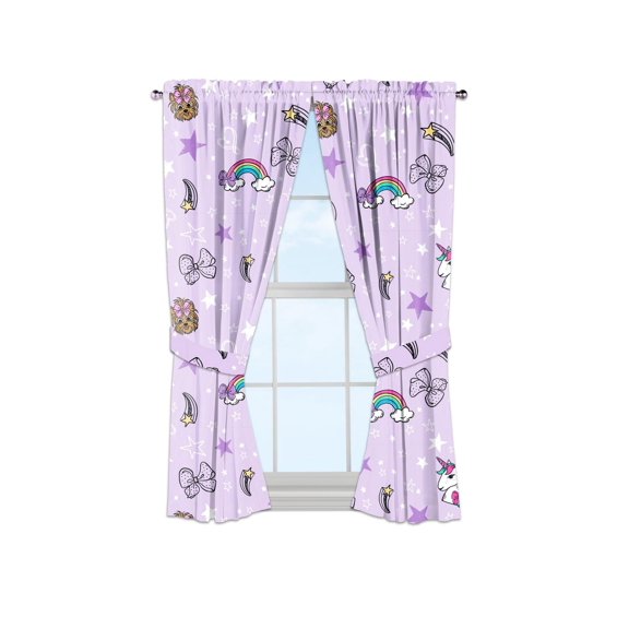 Jojo Siwa Éclat Brillance 100% Polyester Rideaux Opaque pour la Chambre, Lot de 2