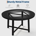 thumbnail image 3 of 47 in Round Dining Table, Industrial Dinner Table for 4 to 6, Wooden Kitchen Table with Sturdy Metal Frame & Black Finish, Circle Kitchen Table for Dining Room, Kitchen （No Chairs）, 3 of 8