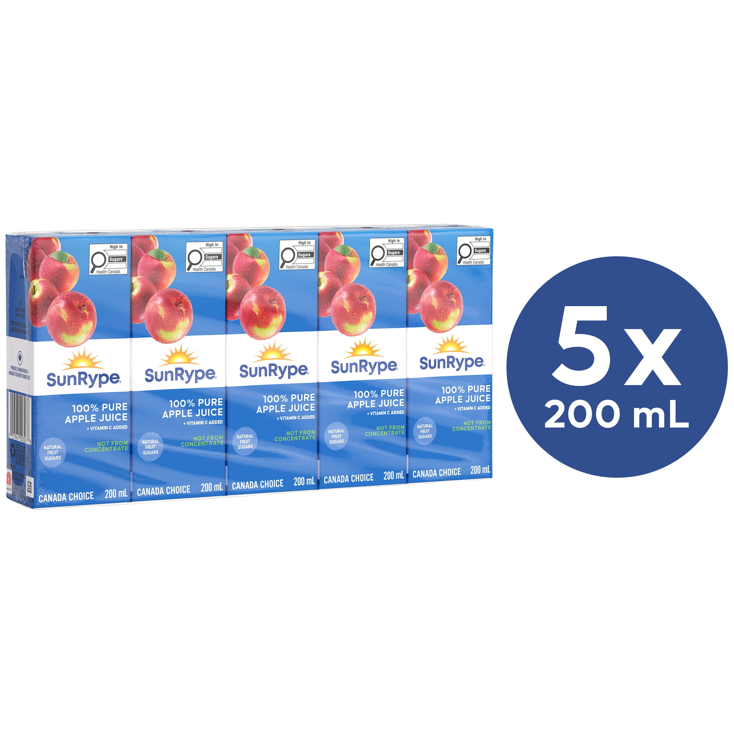 SunRype Boîtes de Jus de Pomme Pur 5 x 200 ml