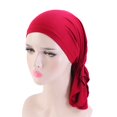 thumbnail image 2 of Chapeau Tressé Réversible Ajustable pour Femmes avec Perles, Style Musulman, Volant, Cancer, Bonnet Enveloppant, Bonnets de Nuit, Doublé Satin, Bonnets pour Cheveux, 2 of 2